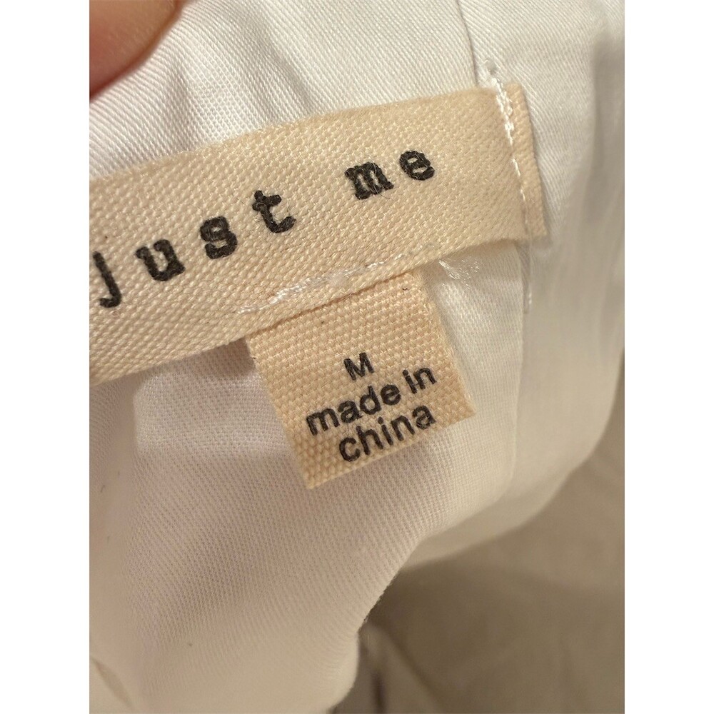 Just Me Dress Womens Size M White Eyelet Embroidered Mini Open Back - Picture 9 of 10